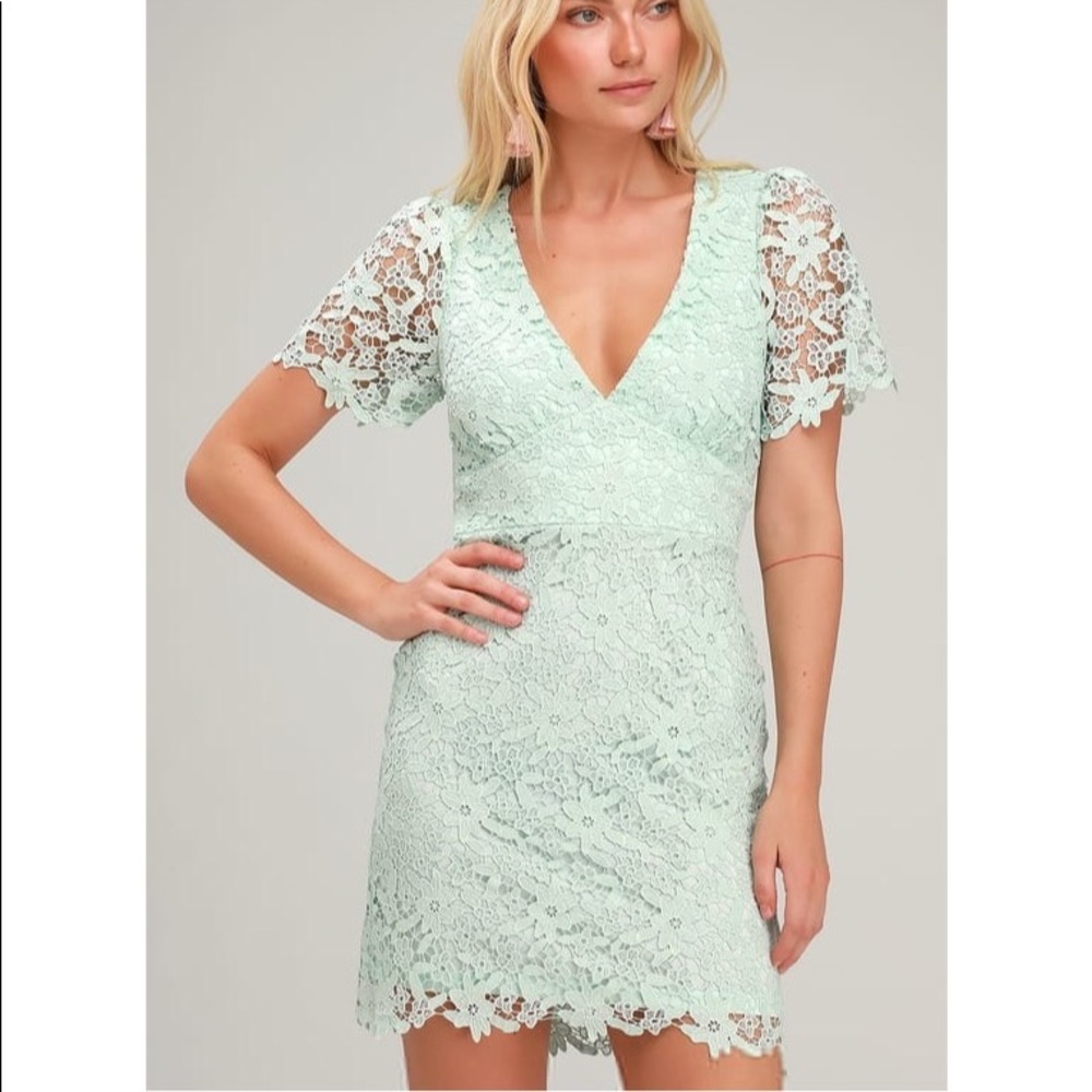 Mint lace dress